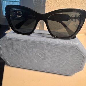 Swarovski Black Cat-Eye Sunglasses with UV Protection
